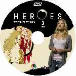 cartula cd de Heroes - Temporada 02 - Disco 03 - Custom - V2