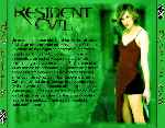cartula trasera de divx de Resident Evil