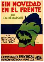 carátula carteles de Sin Novedad En El Frente - 1930 - V2