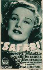carátula carteles de Safari - 1940