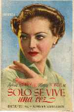 carátula carteles de Solo Se Vive Una Vez - 1937 - V2