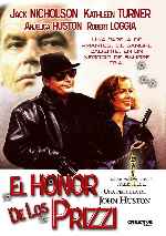 cartula carteles de El Honor De Los Prizzi - V2