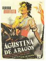 carátula carteles de Agustina De Aragon - 1950