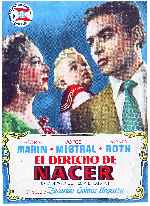 carátula carteles de El Derecho De Nacer - 1951