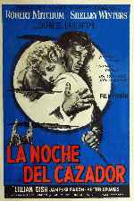 carátula carteles de La Noche Del Cazador - 1955 - V3