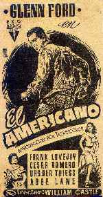 carátula carteles de El Americano - 1955 - V2