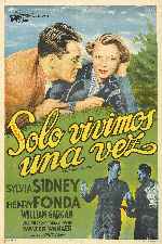 carátula carteles de Solo Vivimos Una Vez