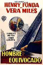 carátula carteles de El Hombre Equivocado - 1956