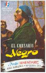 carátula carteles de El Corsario Negro - 1944