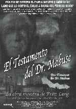 carátula carteles de El Testamento Del Dr. Mabuse - Version Restaurada