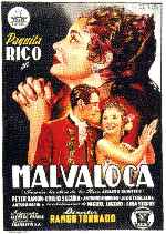 carátula carteles de Malvaloca - 1954