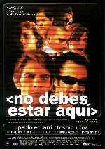 carátula carteles de No Debes Estar Aqui