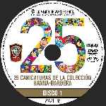 carátula cd de 25 Caricaturas De La Coleccion Hanna-barbera - Disco 01 - Custom