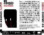 carátula trasera de divx de No Amaras