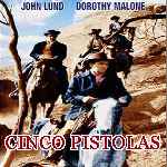 carátula frontal de divx de Cinco Pistolas