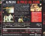 carátula trasera de divx de El Precio Del Poder - 1983