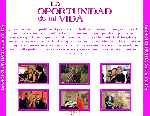 carátula trasera de divx de La Oportunidad De Mi Vida