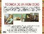 carátula trasera de divx de Tecnica De Un Homicidio