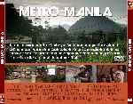 carátula trasera de divx de Metro Manila