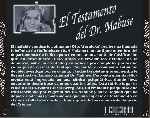 carátula trasera de divx de El Testamento Del Dr. Mabuse - 1933