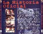 carátula trasera de divx de La Historia Oficial